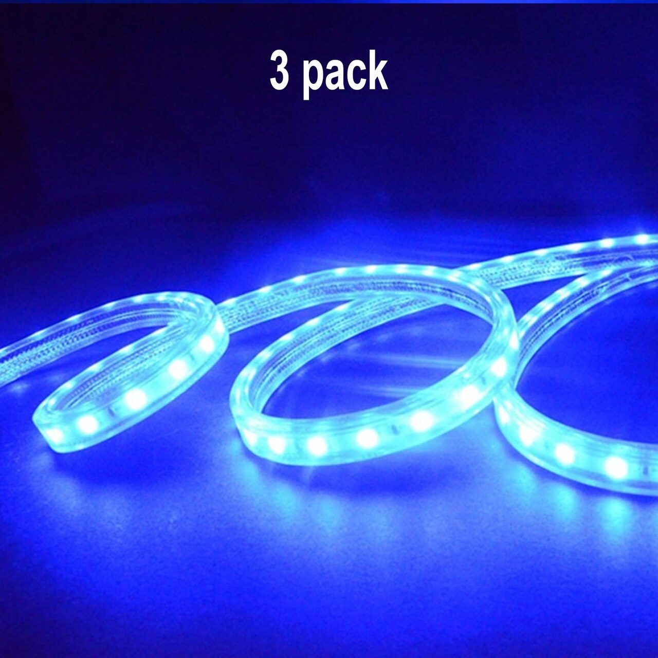 16ft Waterproof RGB Rope Light – 300 LEDs, 7 Colors, 8 Light Effects